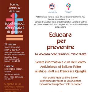 Educare per Prevenire, la violenza nelle relazioni, miti e realtà