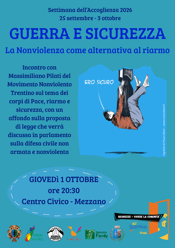SdA 2026 - Guerra e sicurezza: la nonviolenza come alternativa al riarmo