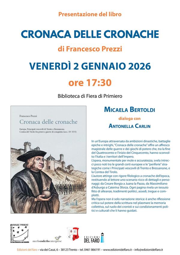 "Cronaca delle cronache" di Francesco Prezzi: presentazione del libro