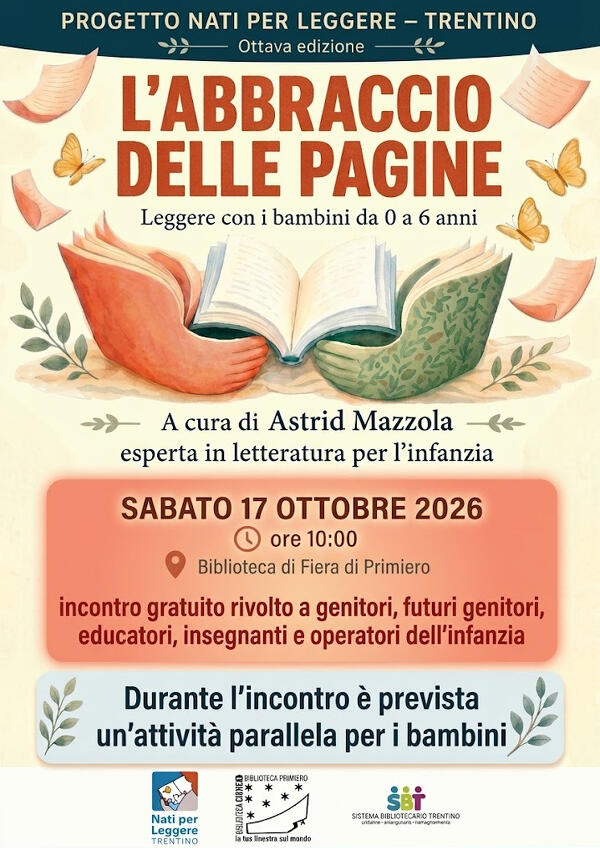 "L'abbraccio delle pagine": leggere con i bambini da 0 a 6 anni